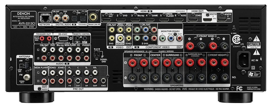 Denon AVR-3313CI Networking Home Theater Receiver with AirPlay and 3 Zone Capacity (Discontinued by Manufacturer) N2