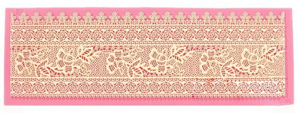 Lesirit Silicone Fondant Cake Lace Embossed Cake Mold Mat (A)