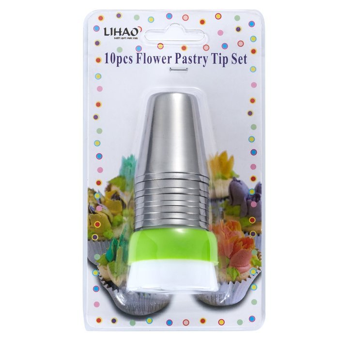 LIHAO 9 Piece Set Russian Piping Tips with Coupler N6