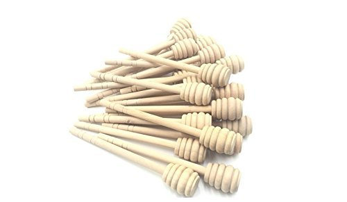 Set of 50 6 Inch Portable Wooden Jam Honey Dipper Honey Sticks for Honey Jar Dispense Drizzle Honey N3