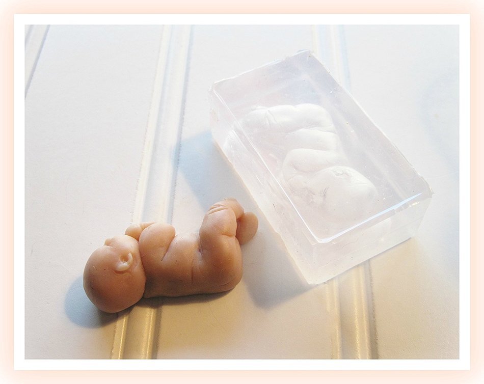 Mold for Little Baby "Lulu" Soft Silicone Mold Handmade Supply 1.5" N5