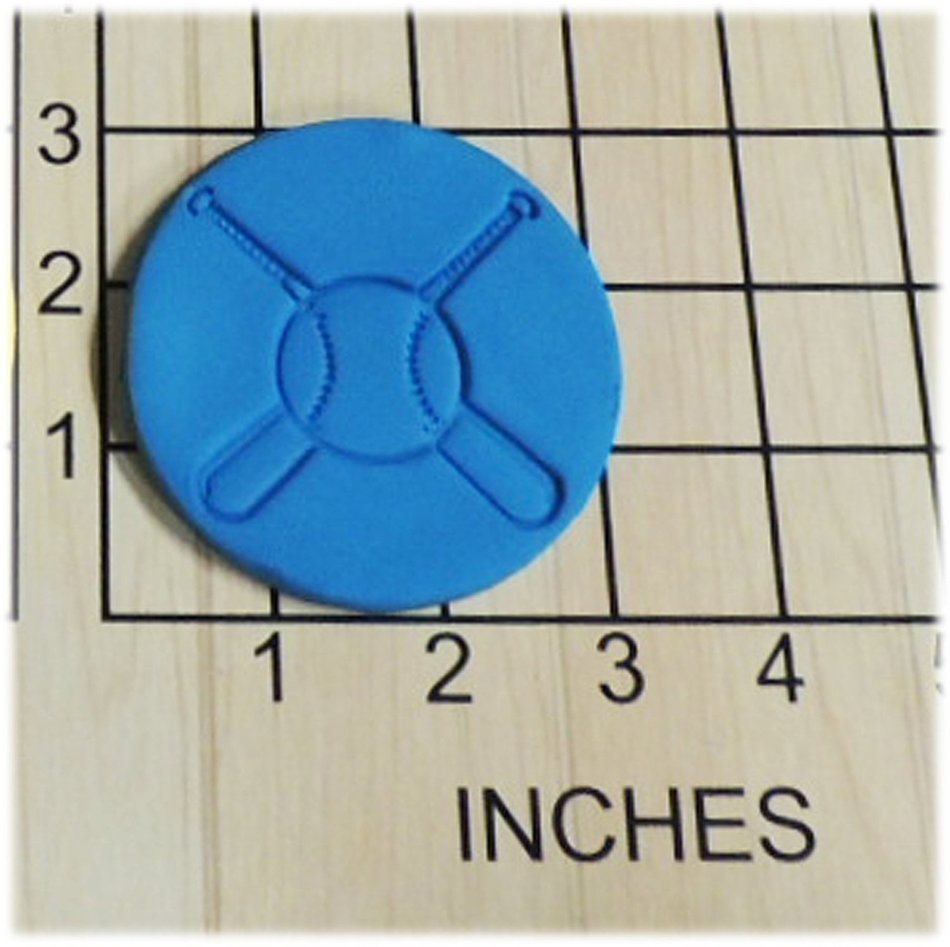 Baseball and Bats Fondant Cookie Cutter and Stamp #1301 N2
