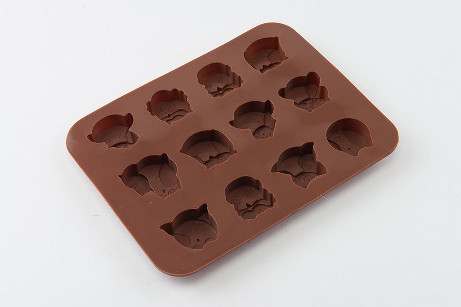 12 Cavity Lovely Owl Shape Chocolate Cake Cookie Ice Mold N4