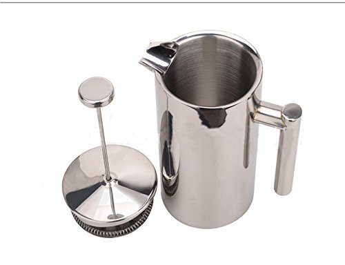 XHHOME French Press Coffee Tea Pot Brewer with filter Stainless Steel Double Wall 350mL 12 Ounces N5