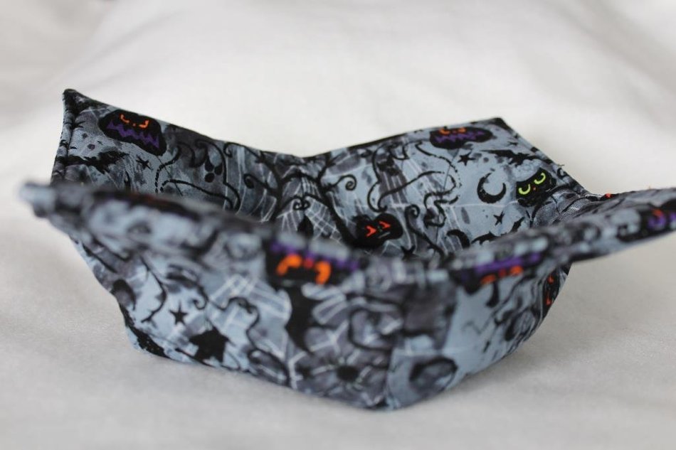 Microwave Bowl Cozy Bowl Potholder Reversible Halloween Owls N2