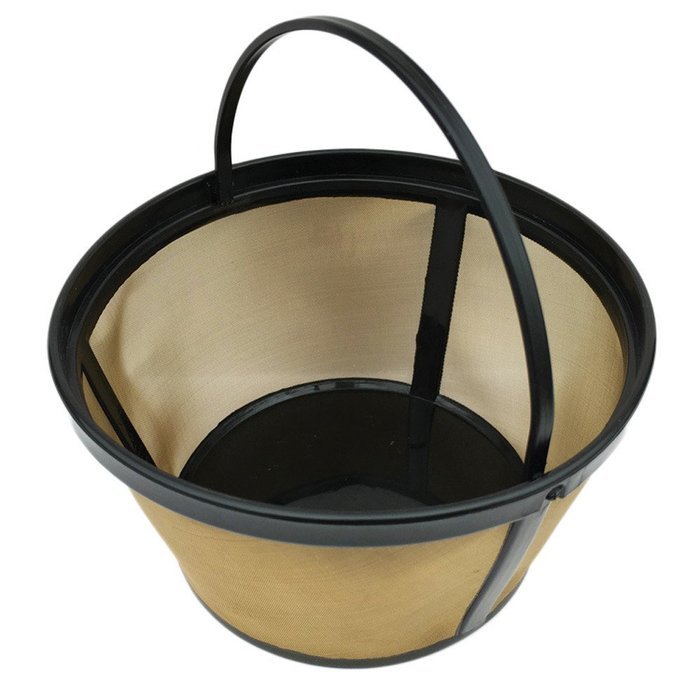 Non-toxic Basket Gold Tone Permanent Coffee Filter For Mr. Hamilton 8 - 12 cup, Acid-proof, Alkali and Heat Resistance...