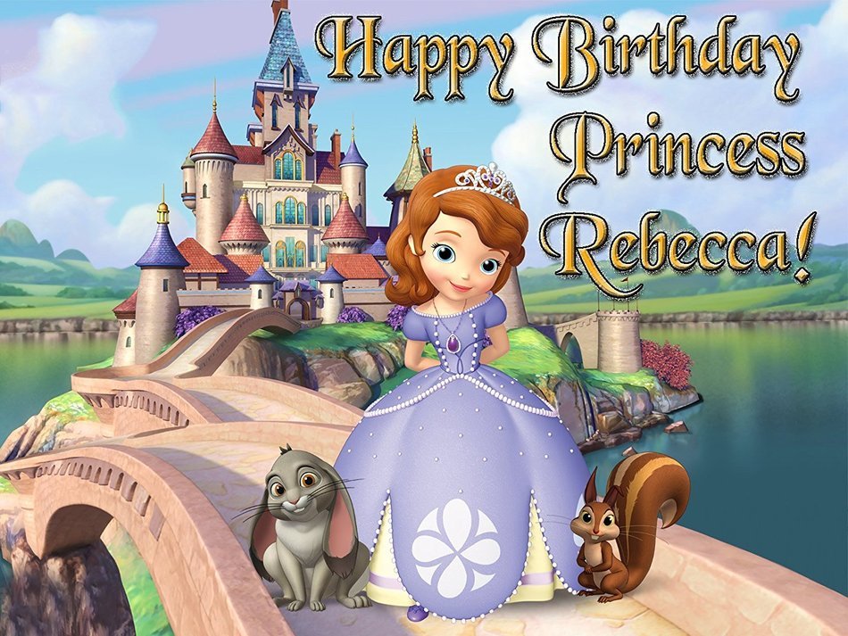 Sofia the First 1/4 Sheet Edible Photo Birthday Cake Topper. ~ Personalized!