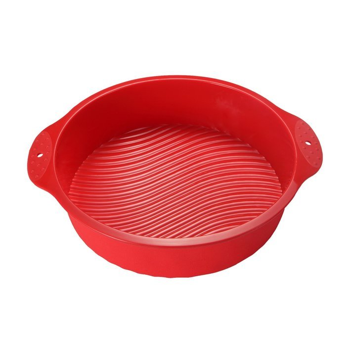 Unicook Round Cake Mold Pan Bakeware Tray Silicone Mould Patry Maker,Food Grade Silicone, Red N3