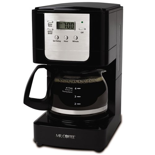 Mr. Coffee JWX9 5-Cup Programmable Coffeemaker, Black with Stainless Steel Carafe