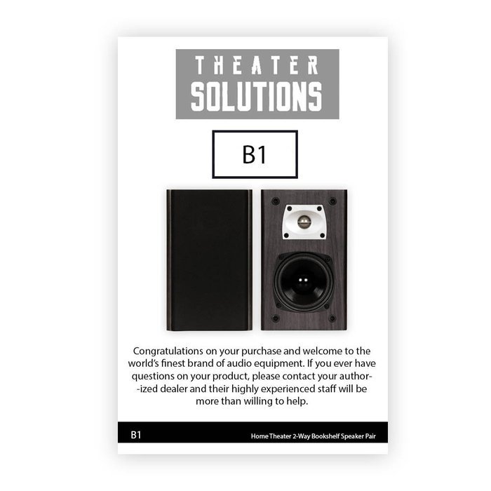 Theater Solutions B1 Bookshelf Speakers (Black) N5