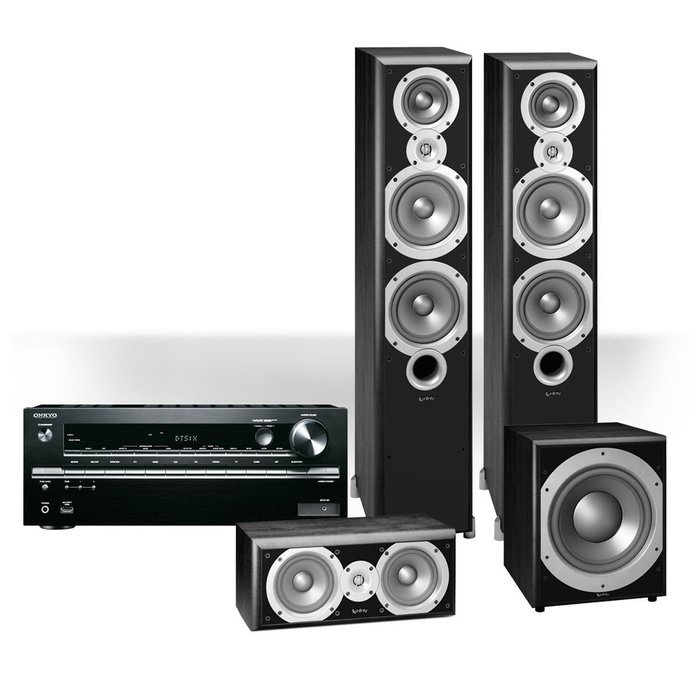 Onkyo TX-NR646 7.2-Channel Network AV Receiver with Infinity Primus P363 3.1-Channel Home Theater Package with... N2