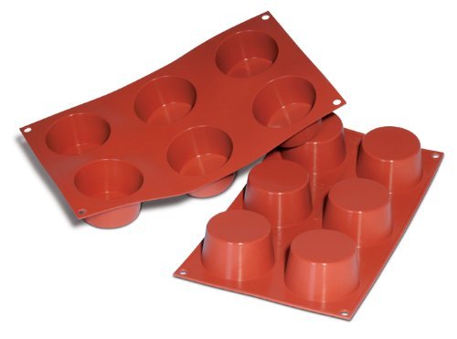 Silikomart Professional Silicone Baking Mold, Medium Muffin 4 Oz, 2.67" Diameter, 1.49" High, 6 Cavities