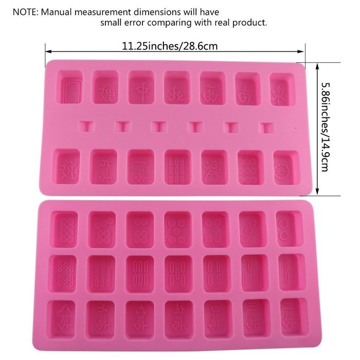 Candy Making Molds, 2PCS YYP [Chinese Mahjong Game Shape Mold] Silicone Candy Molds for Home Baking - Reusable... N5