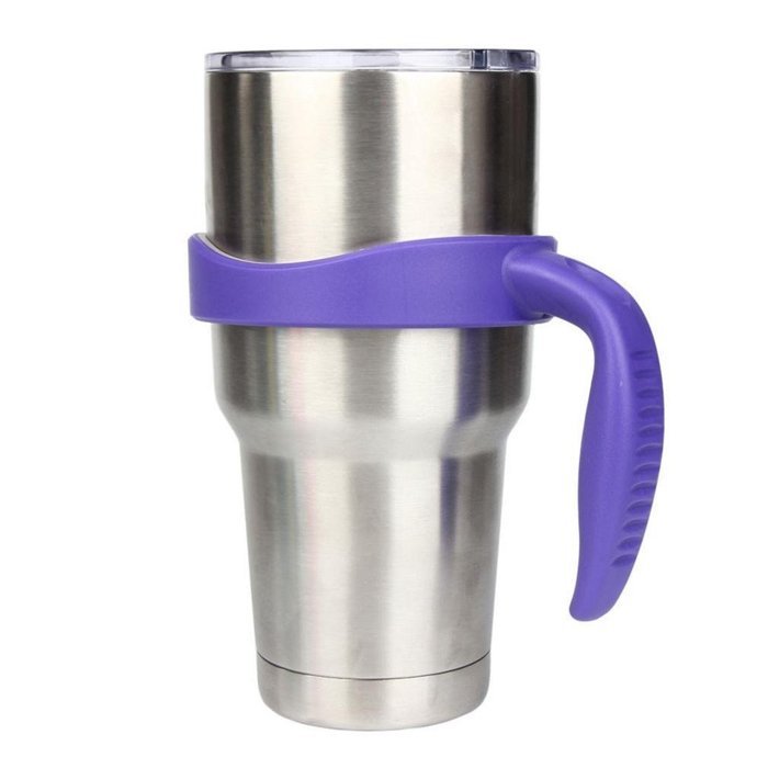 Morecome New 30 Oz Stainless Steel Insulated Tumbler Mug Handle (Purple) N10