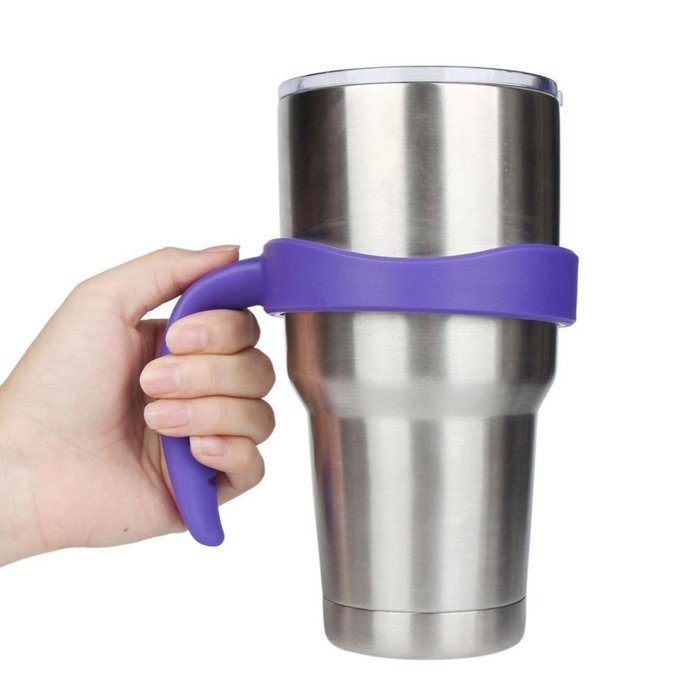Morecome New 30 Oz Stainless Steel Insulated Tumbler Mug Handle (Purple) N11