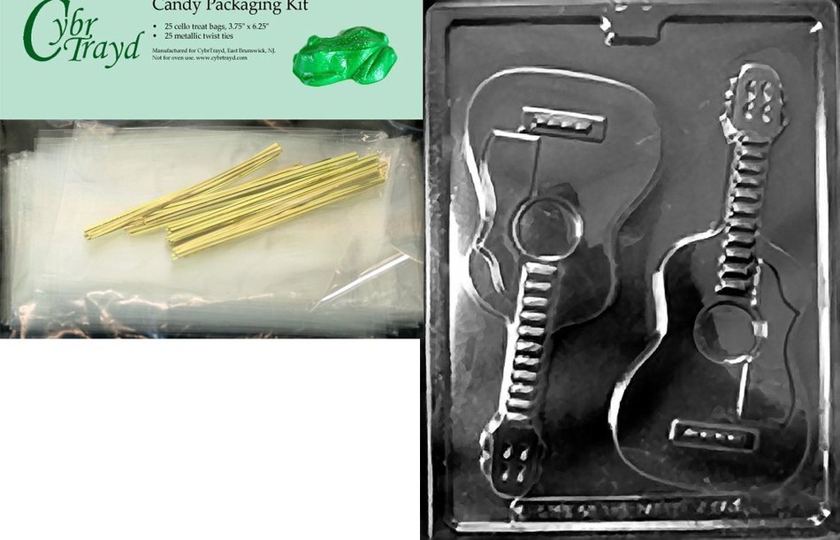 Cybrtrayd J097 Guitar for Specialty Box Jobs Chocolate Candy Mold N6