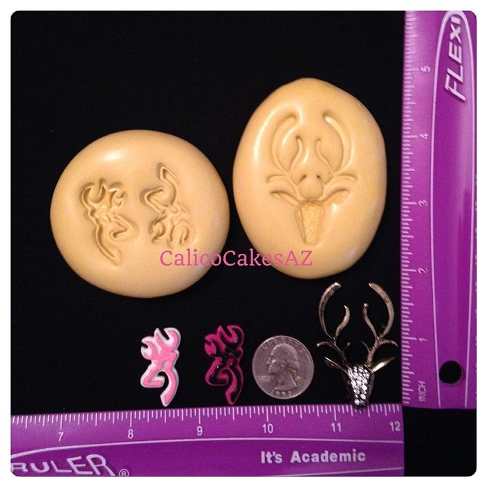 Antler Fondant Mold Set Chocolate Candy Gumpaste Soap Resin Clay