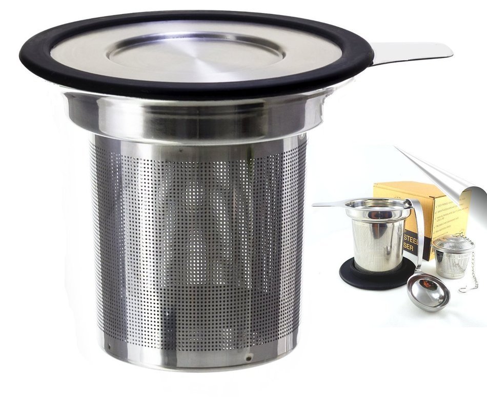 Fox Kitchen Stainless Steel Tea Infuser Set of 2 with Tea Scoop and Lid N2