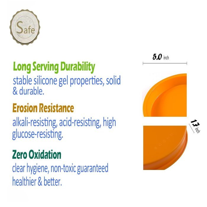 DiDaDi Light Orange Silicone Cake Mold Pan, Round Cake Baking Pans, Non-Stick Bakeware N5