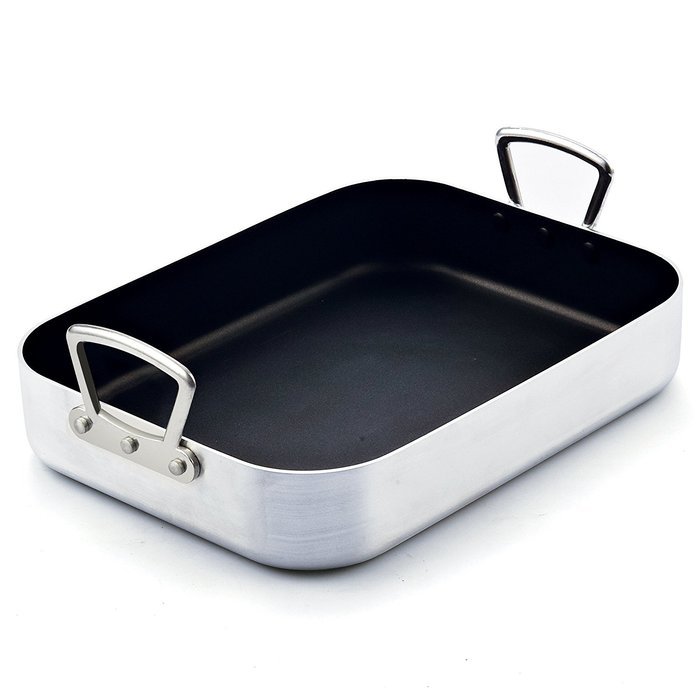 Cook N Home 02433 Nonstick Turkey Roaster with Rack, 16 by 12", Black N2