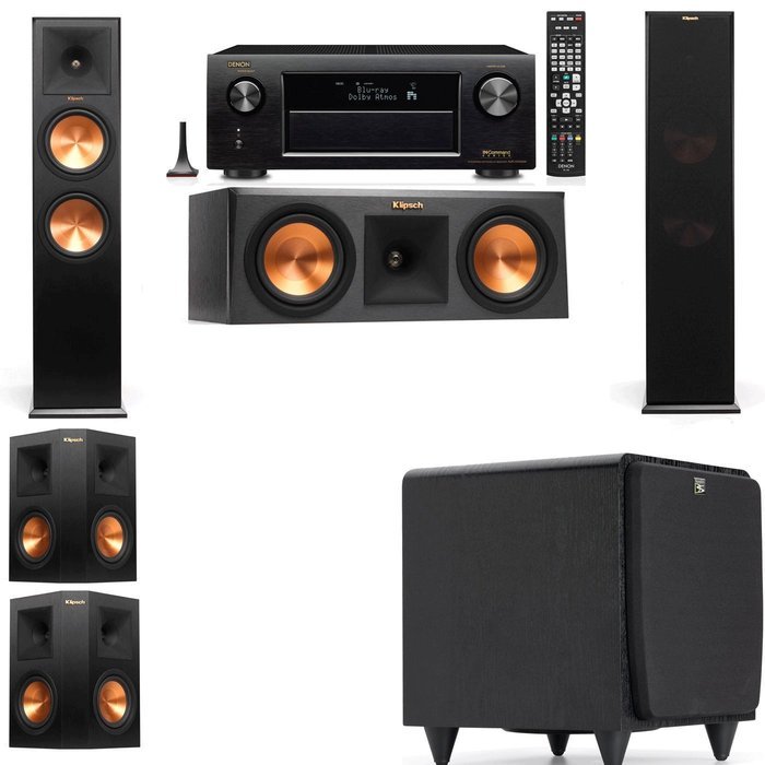 Klipsch RP-280F Tower Speakers-RP-250C-SDS12 -5.1-Denon AVR-X4100W