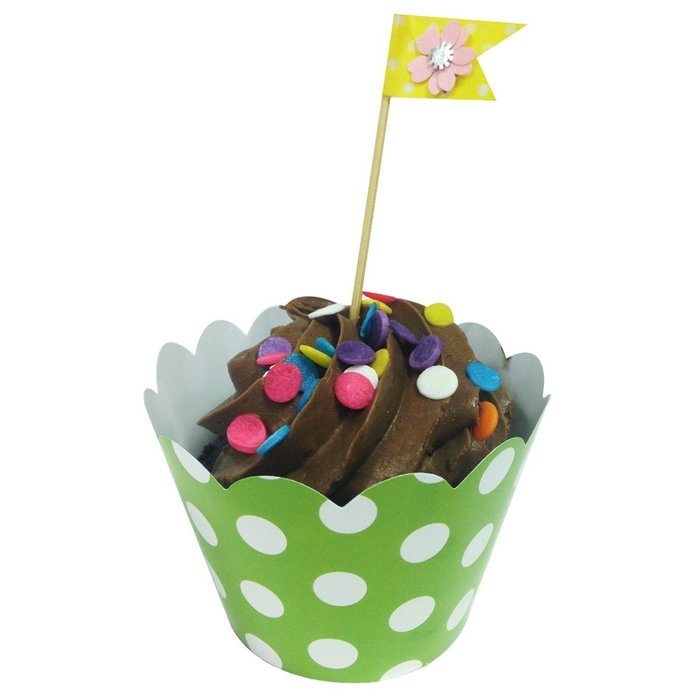 AllyDrew Standard Size Polka Dots Cupcake Wrappers (Set of 20), Orange N16
