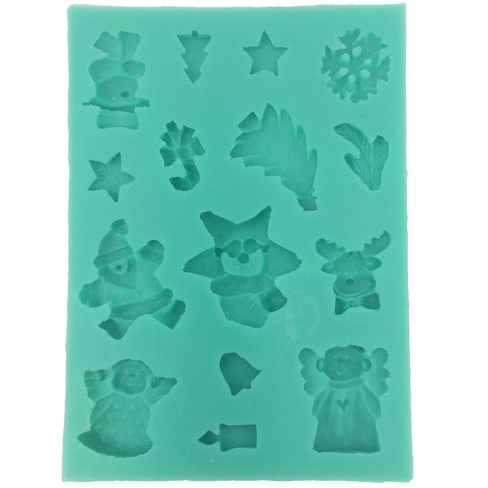 Funshowcase Christmas Mini Ornaments Candy Fondant Chocolate Mold for Cake Decoration, Cupcake Decorate, Polymer...