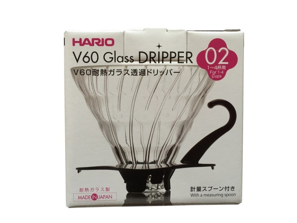 Hario V60 Glass Dripper, Measuring Spoon & 100 Filters All Sold Together N4