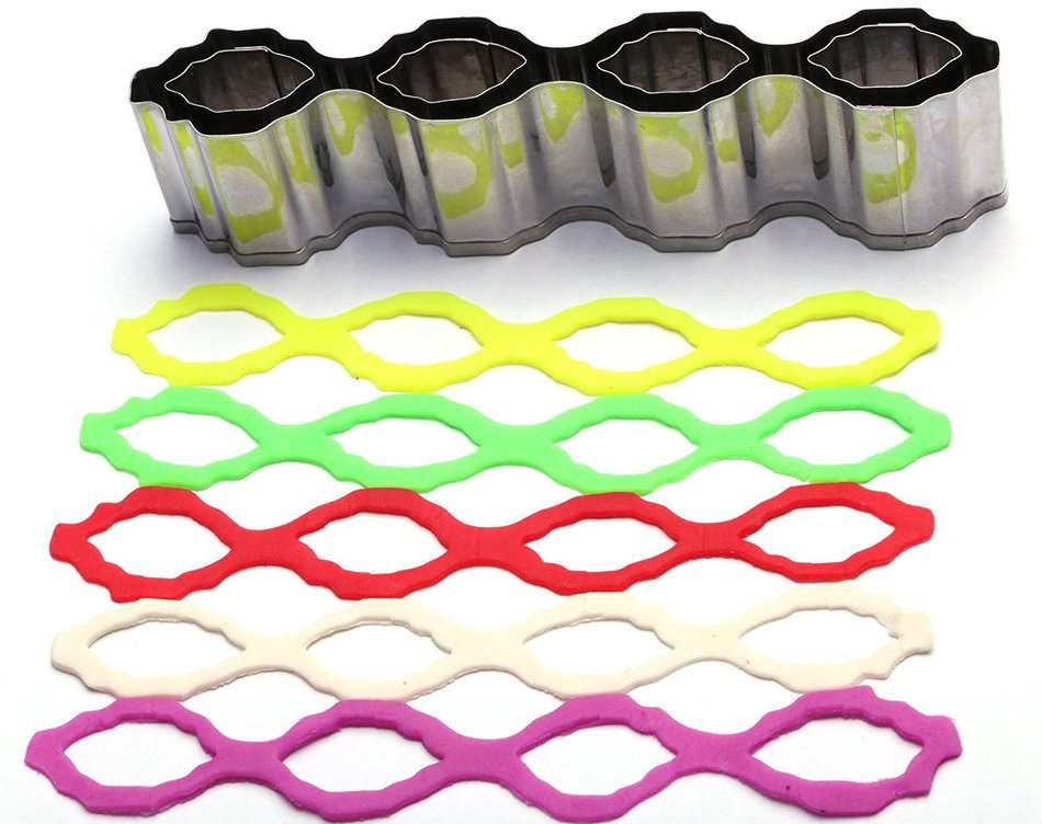 YIJIA Fondant Cutter Stainless Steel Cake Decorating Moulds DIY Baking Mold Hollow Stripe Set of 2 N2