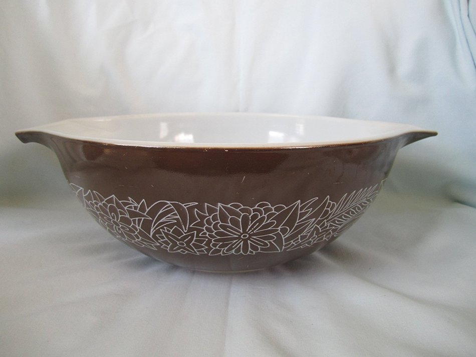 1970s Vintage Pyrex " Woodland " Brown Cinderella Nesting Batter Mixing Bowl 444 - 4l N3