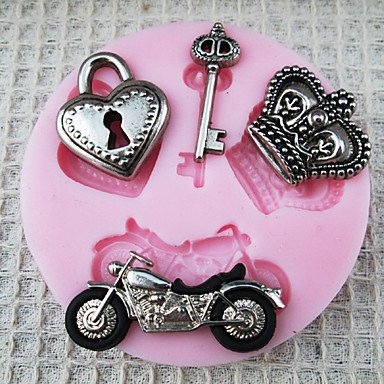 Sher 3D Motorcycle shaped Silicone Mold Fondant Molds Sugar Craft Tools Chocolate Mould For Cakes