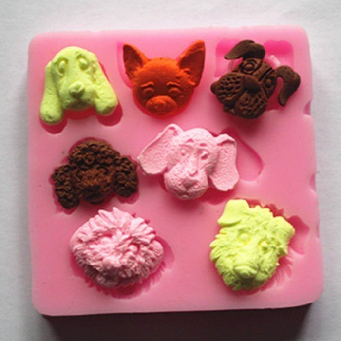 Silicone 3D Dog Fondant Mould Cake Decorating Chocolate Baking Mold Sugarcraft N3