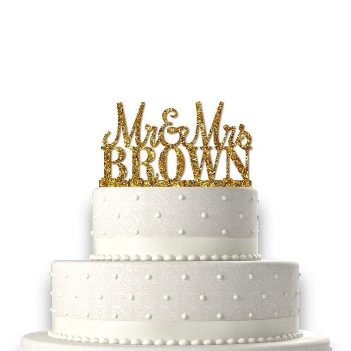 Sugar Yeti | Custom Personalized Mr & Mrs Wedding Cake Topper With Your Last Name Acrylic Cake Topper for Special... N15