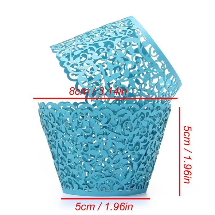 UNIQLED Filigree Artistic Bake Cake Paper Cups Little Vine Lace Laser Cut Liner Cupcake Wrappers Baking Cup Muffin... N8
