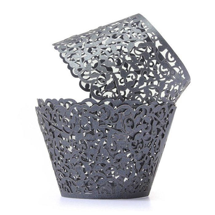 UNIQLED Filigree Artistic Bake Cake Paper Cups Little Vine Lace Laser Cut Liner Cupcake Wrappers Baking Cup Muffin... N9