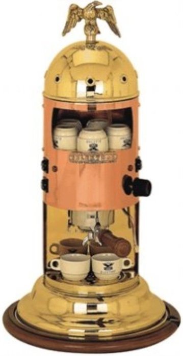 Mini Verticale Espresso Machine Finish: Copper and Brass