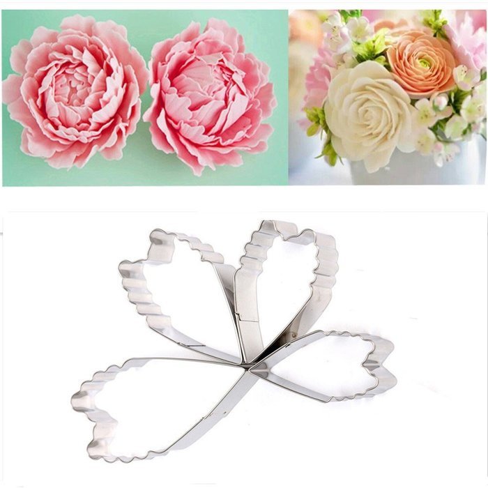 OKUBOX BT12 4pcs Set of Herbaceous Peony Flower Cutter Decor Fondant Cake Cutters &hellip; N2