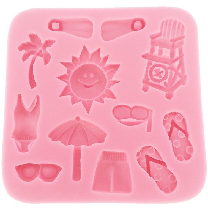 Funshowcase Beach Holiday Silicone Cake Decorating for Sugarcraft, Fondant, Resin, Polymer Clay, Crafting Projects N4
