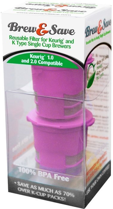 Brew and Save Refillable K Cup for Keurig 2.0 and 1.0 Brewers, 2-count