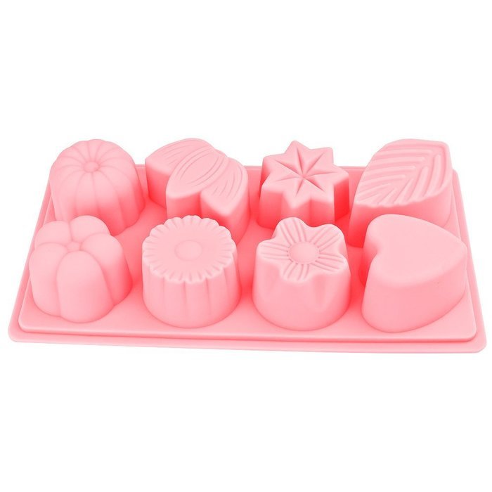 FEESHOW Cake Mold, Soap Mold 8-Flower Leaf Mold Silicone Mould