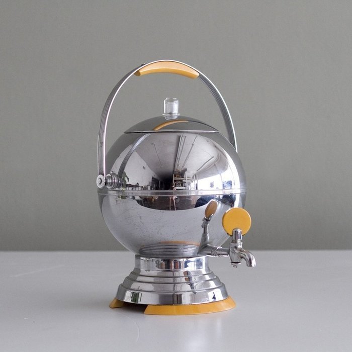 Art Deco Percolator Manning Bowman Chrome and Orange Vintage Electric