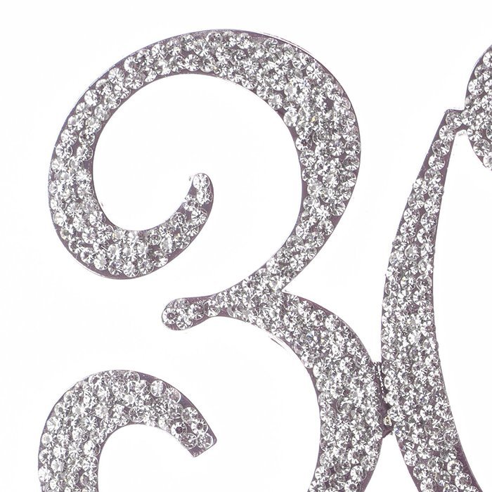 30 Cake Topper for 30th Birthday or Anniversary Gold Party Supplies & Decorations (Gold) N8