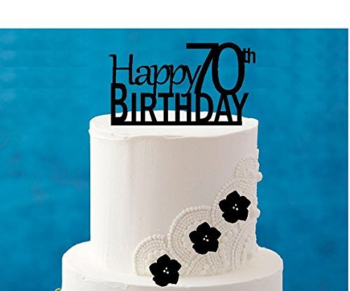 Happy 70th Birthday Elegant Cake Decoration Cake Topper