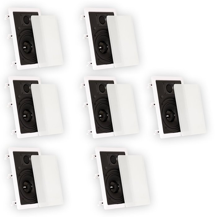 Theater Solutions TS65W In Wall 6.5" Speakers Surround Sound Home Theater 7 Speaker Set
