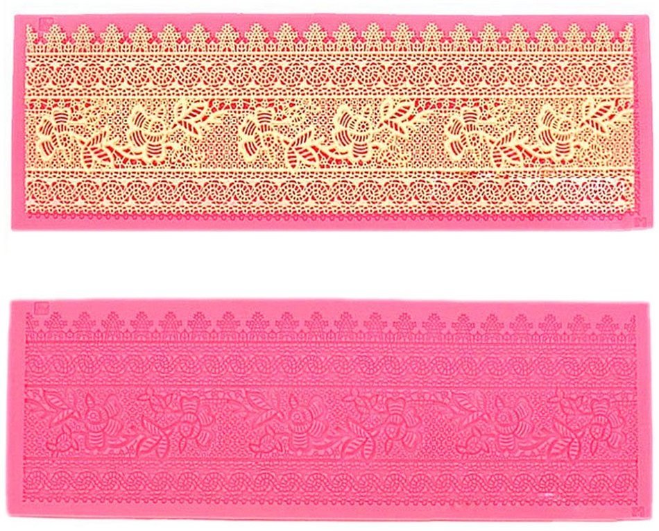 Lesirit Silicone Fondant Cake Lace Embossed Cake Mold Mat (A) N2