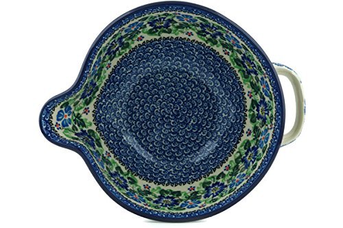 Polish Pottery Batter Bowl 9-inch Morning Glory Wreath UNIKAT N2