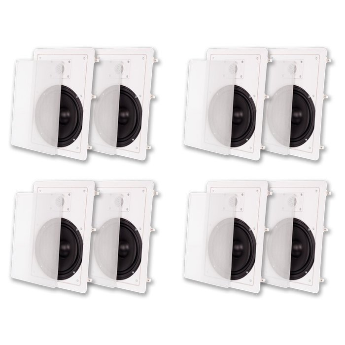 Acoustic Audio MT8 In Wall 8" Speaker 4 Pair Pack 2 Way Home Theater 2400 Watt MT8-4PR
