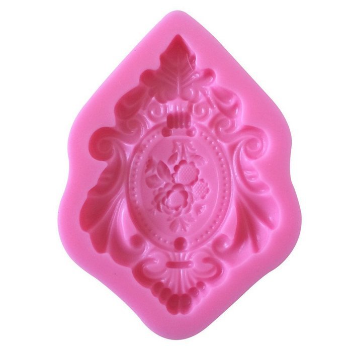 LYNCH Vintage Frame Shape 3D Silicone Cake Mold Fondant Pastry Baking Tools,Pink N4