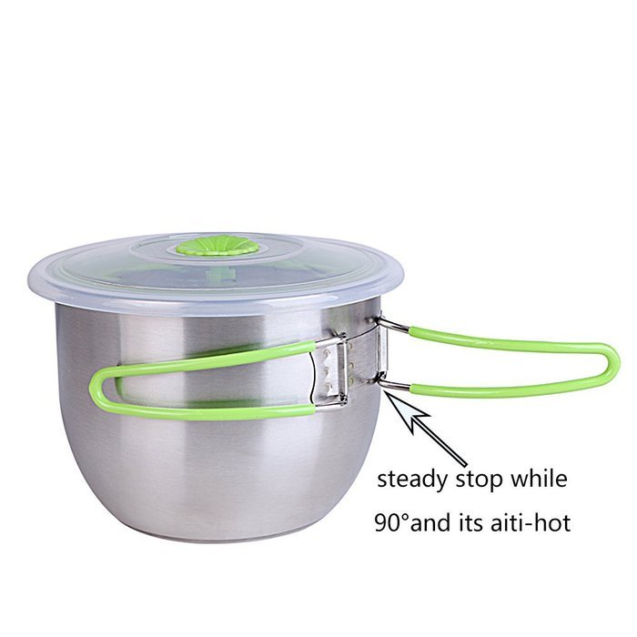 MACDIAZ Stainless Steel Mixing Bowls With Lids Food Container Cup Multi-Use (Green) N4
