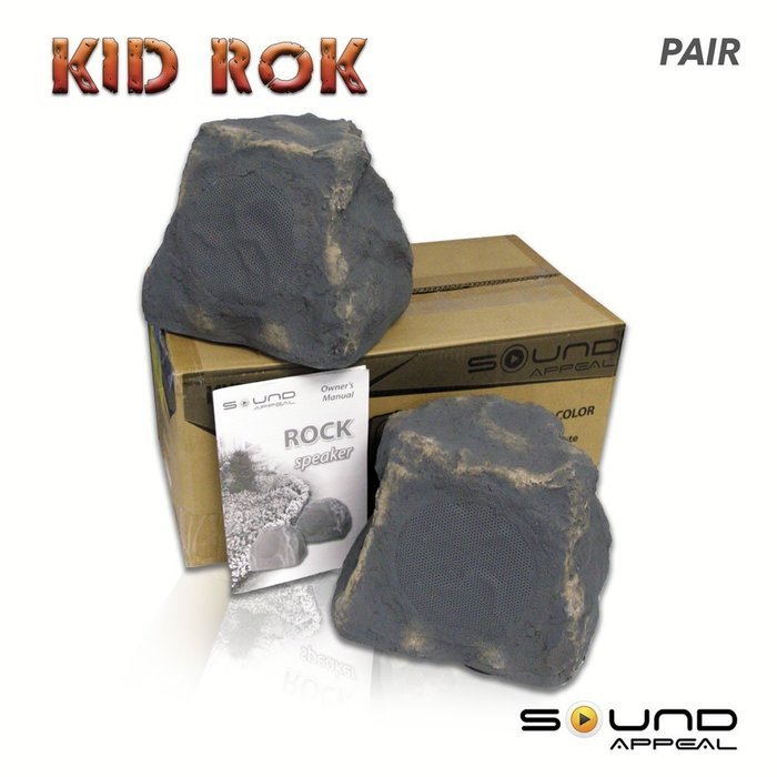 KiD RoK Outdoor Rock Speaker Grey Slate by Sound Appeal N5